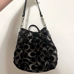 Black coach satchel tote bag